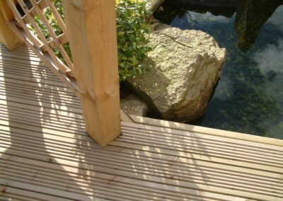 Decking and pond edge